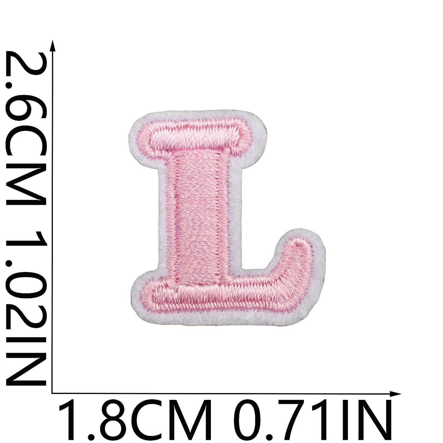 Pink Mini Embroidered Letter Patches A-Z | Iron-On Alphabet