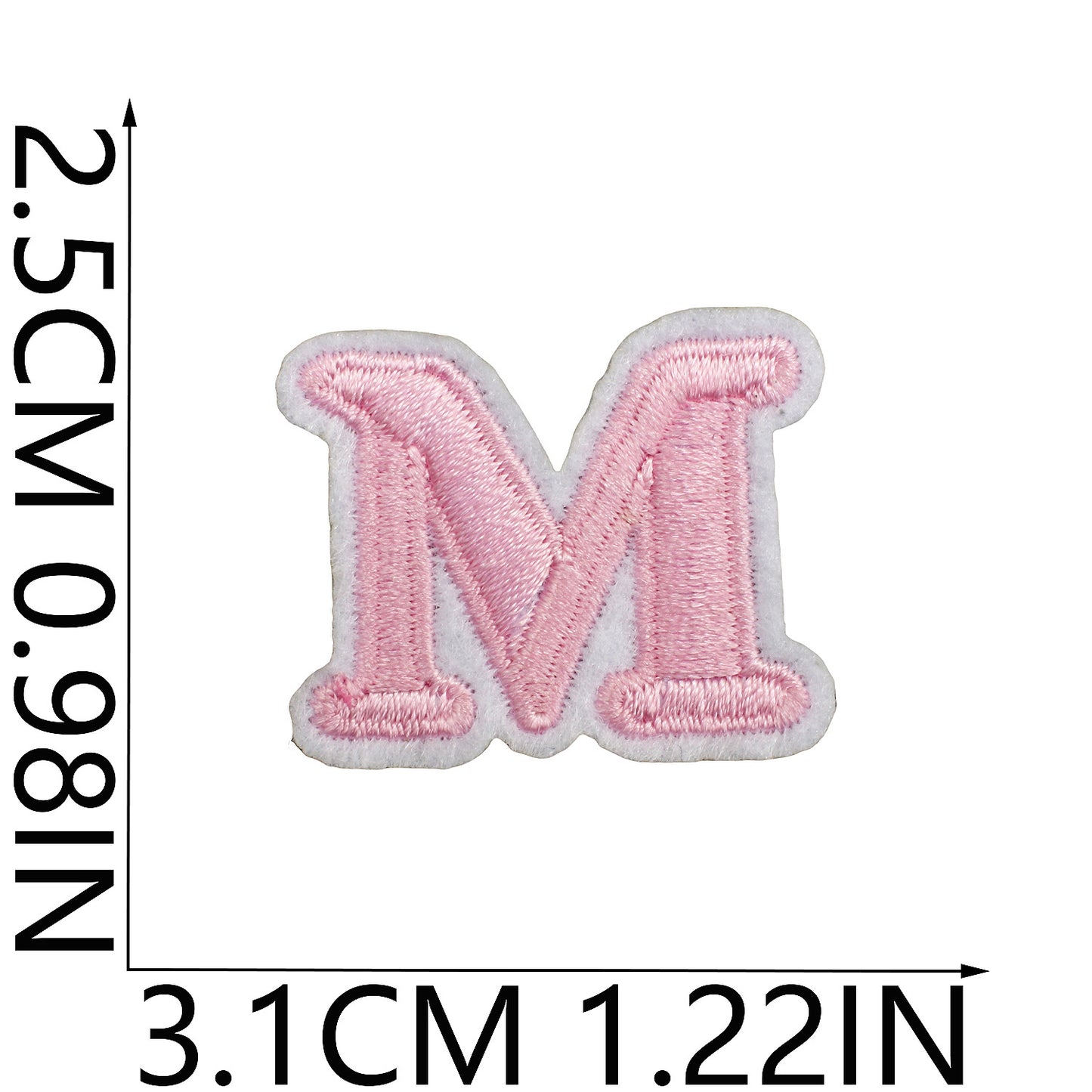 Pink Mini Embroidered Letter Patches A-Z | Iron-On Alphabet