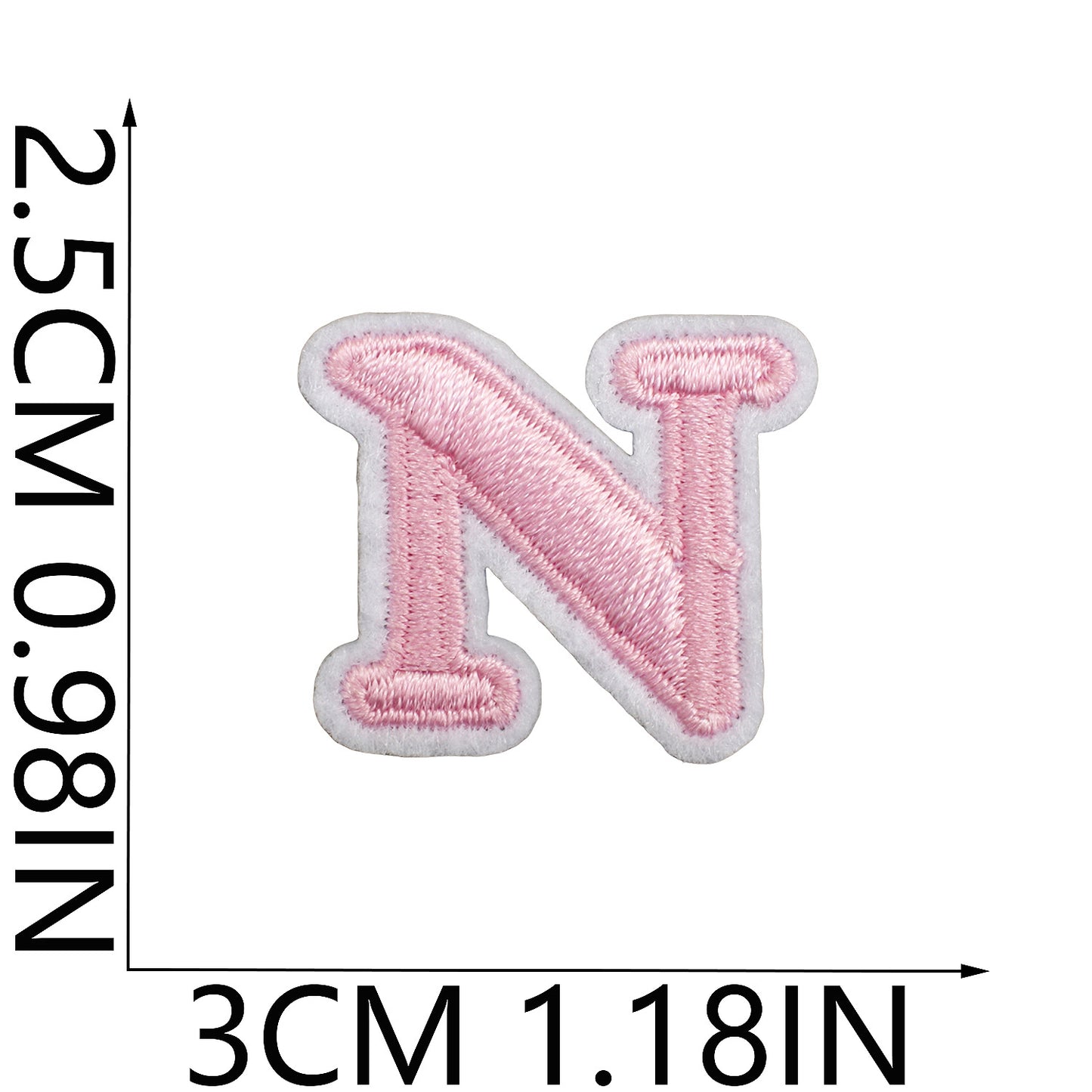 Pink Mini Embroidered Letter Patches A-Z | Iron-On Alphabet