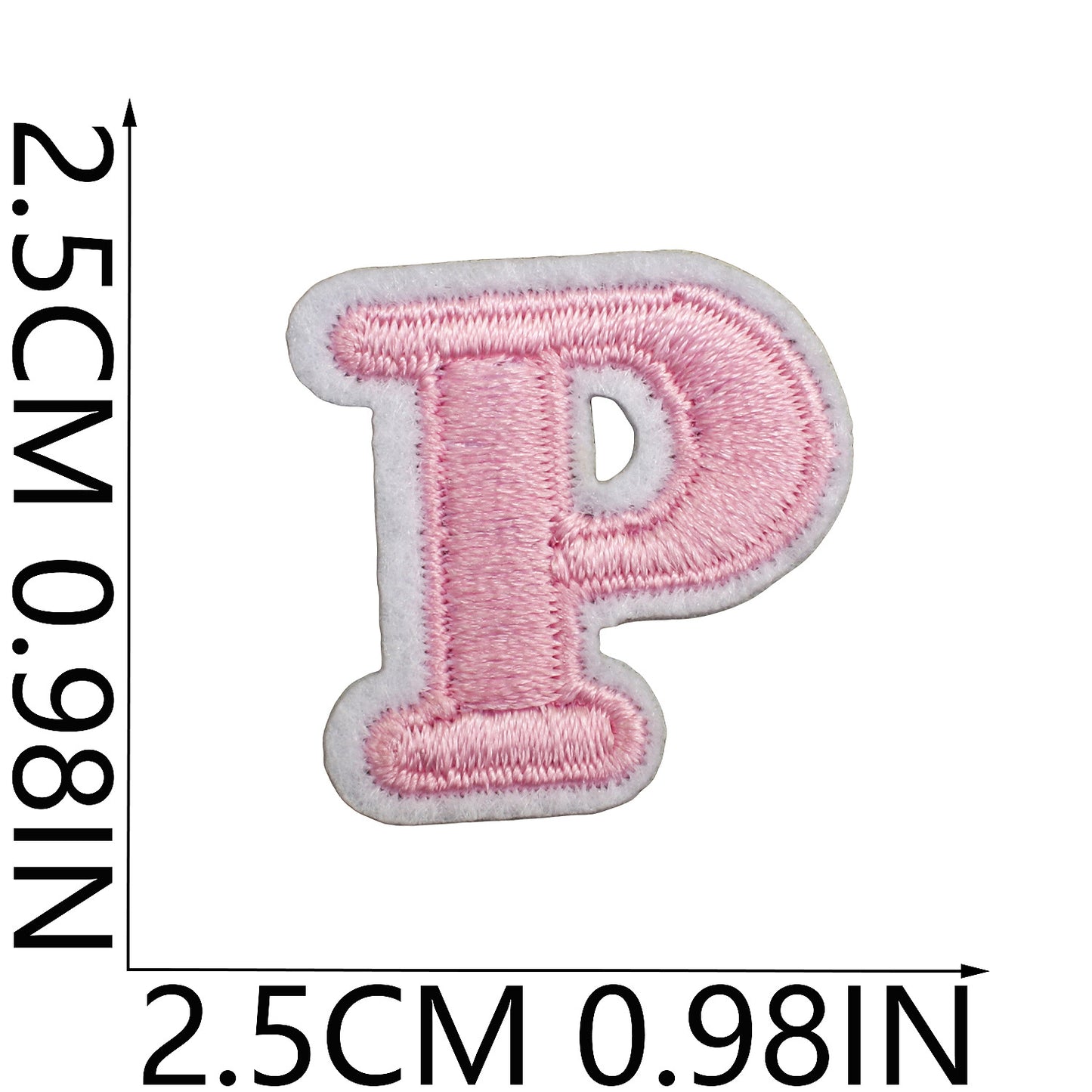 Pink Mini Embroidered Letter Patches A-Z | Iron-On Alphabet