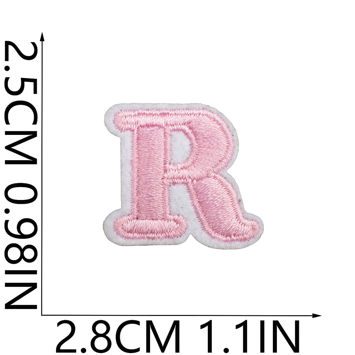 Pink Mini Embroidered Letter Patches A-Z | Iron-On Alphabet