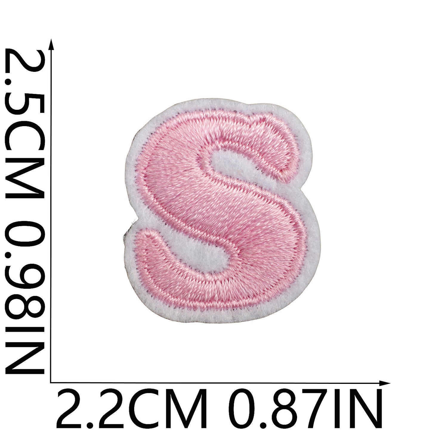 Pink Mini Embroidered Letter Patches A-Z | Iron-On Alphabet