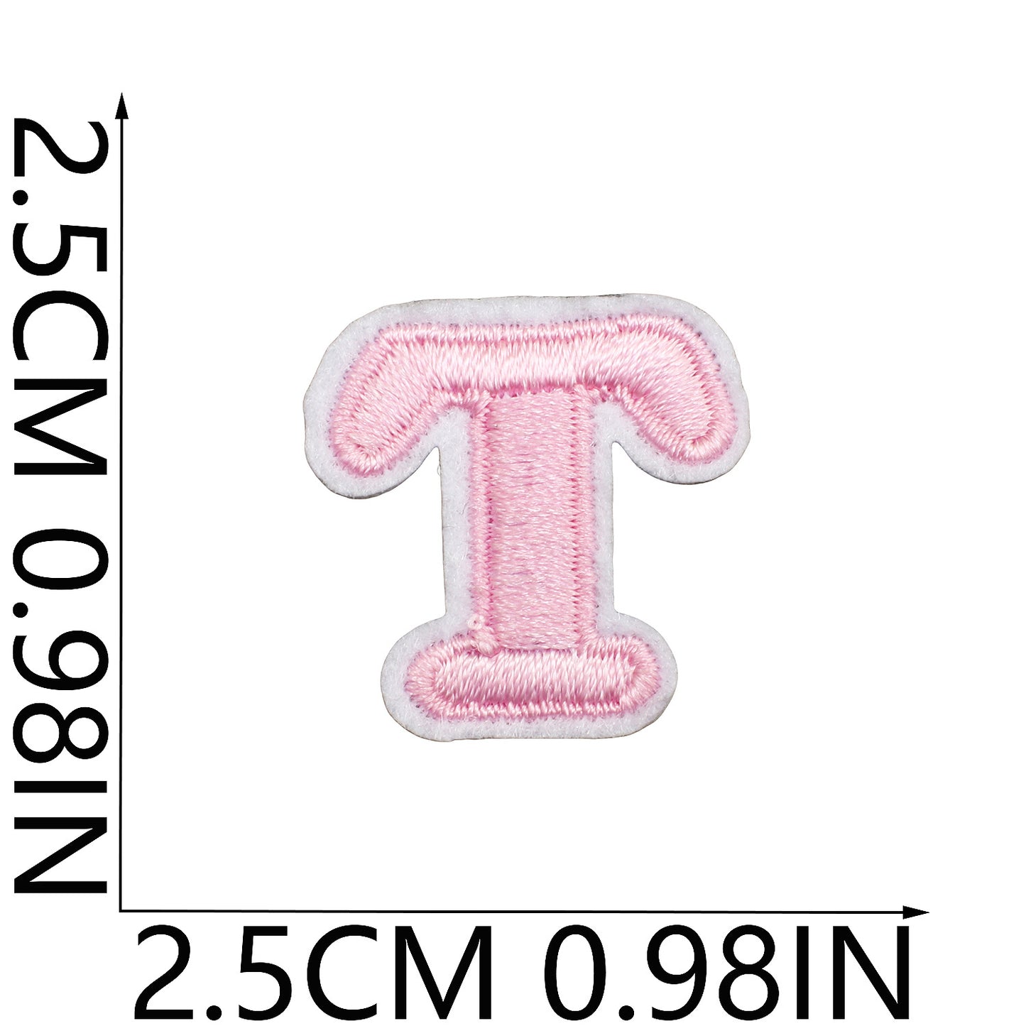 Pink Mini Embroidered Letter Patches A-Z | Iron-On Alphabet