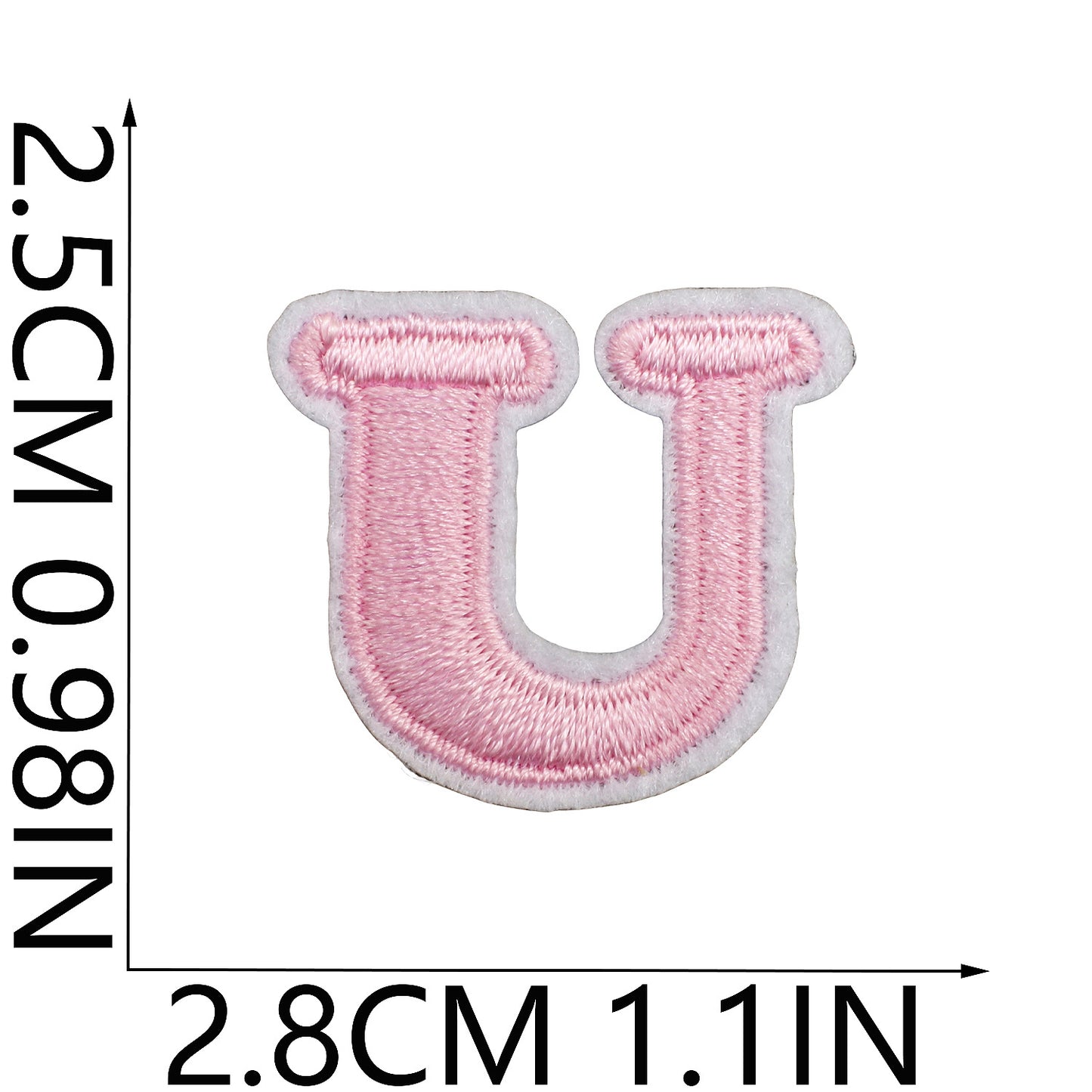 Pink Mini Embroidered Letter Patches A-Z | Iron-On Alphabet