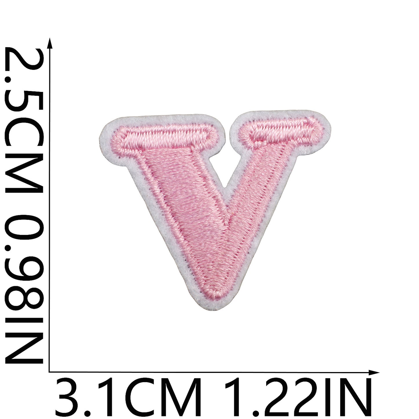 Pink Mini Embroidered Letter Patches A-Z | Iron-On Alphabet