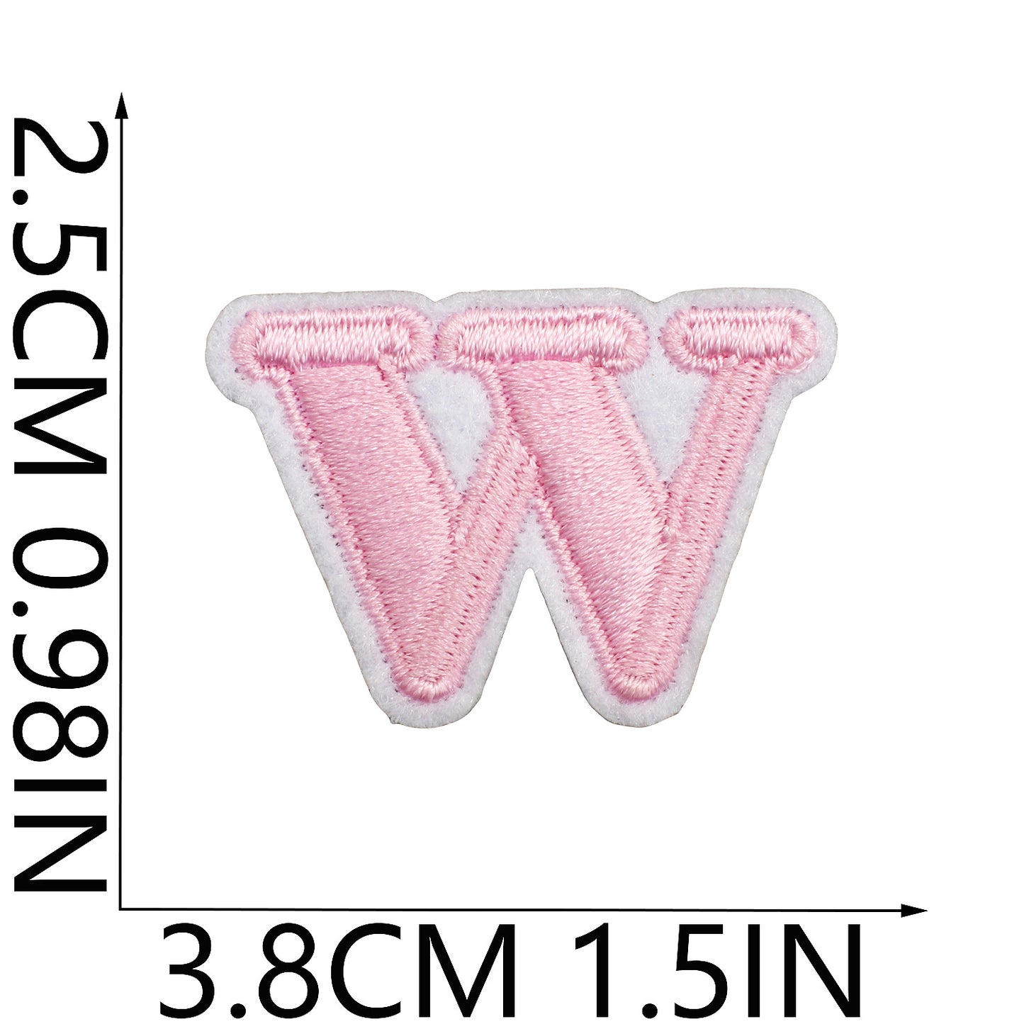 Pink Mini Embroidered Letter Patches A-Z | Iron-On Alphabet