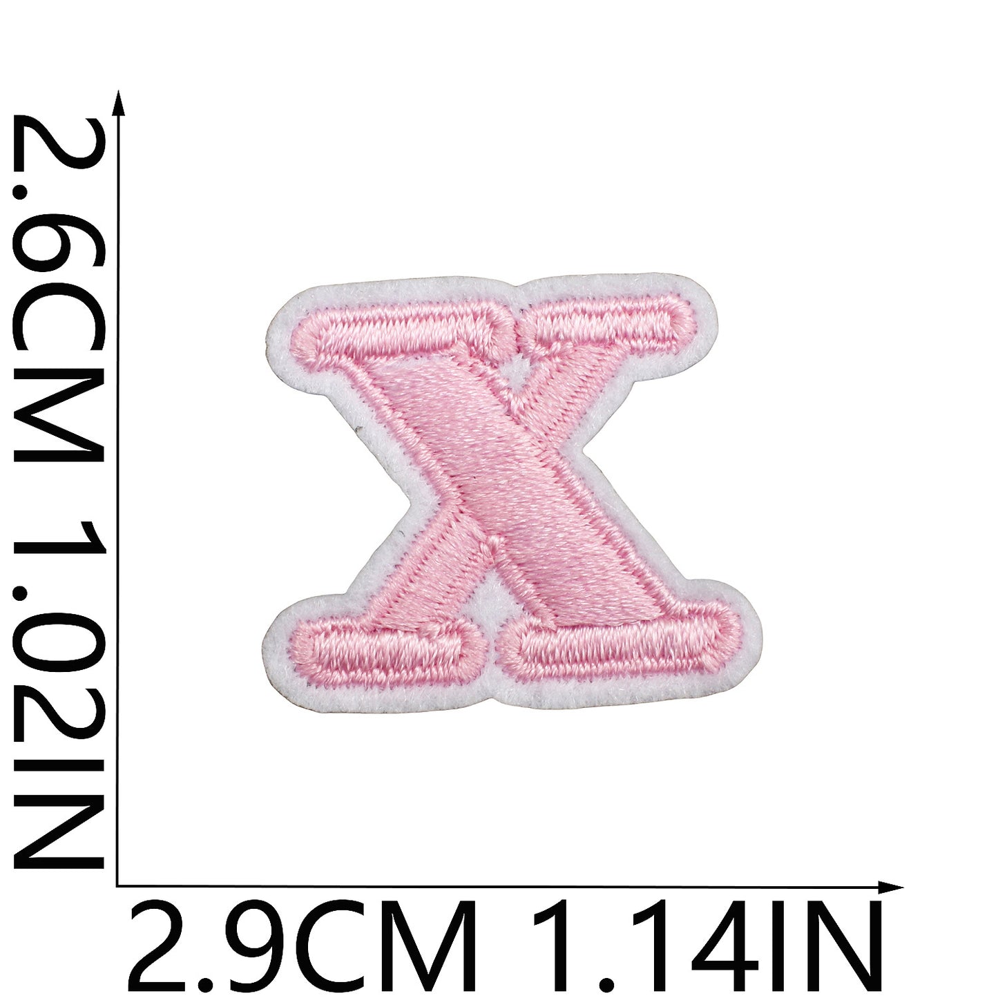 Pink Mini Embroidered Letter Patches A-Z | Iron-On Alphabet