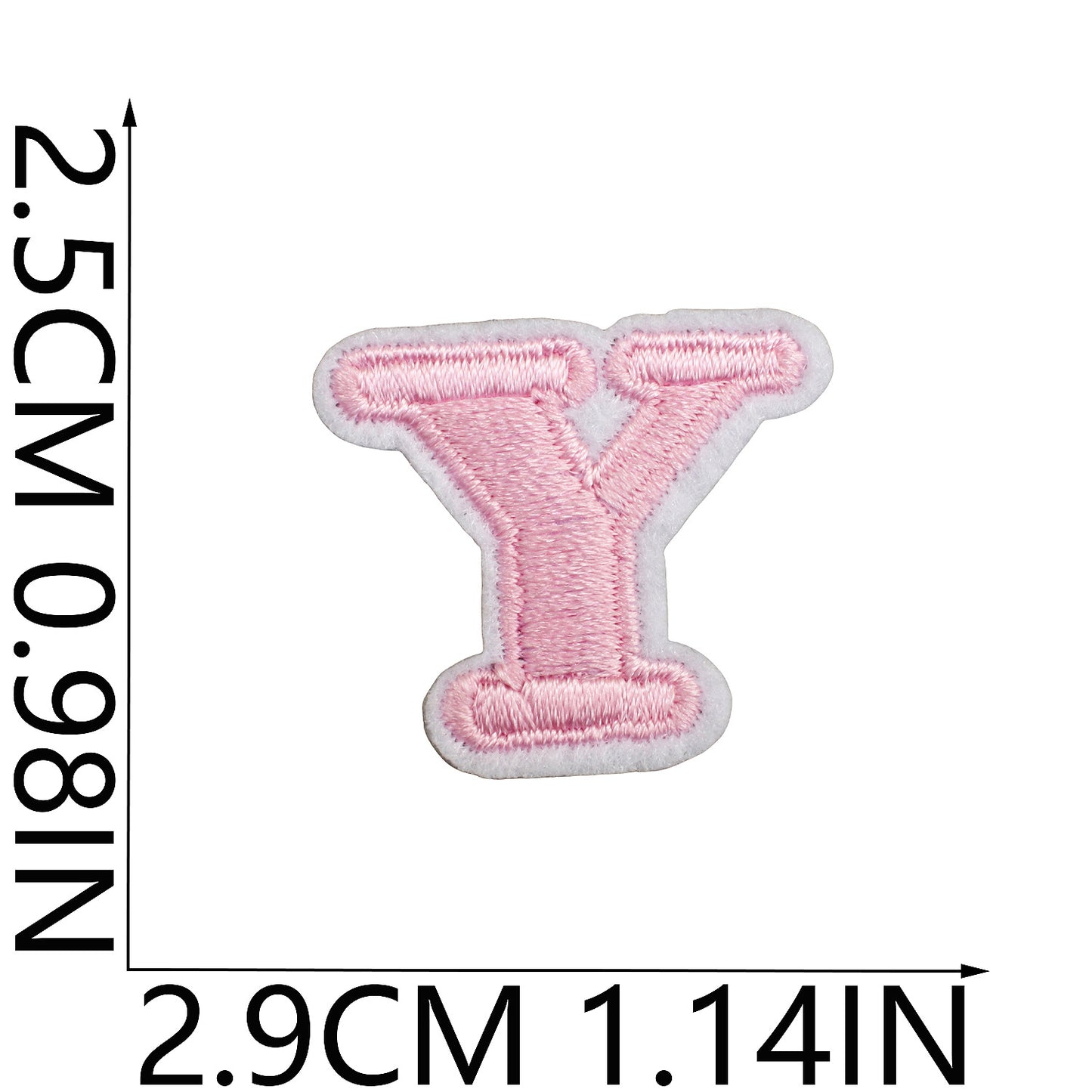 Pink Mini Embroidered Letter Patches A-Z | Iron-On Alphabet