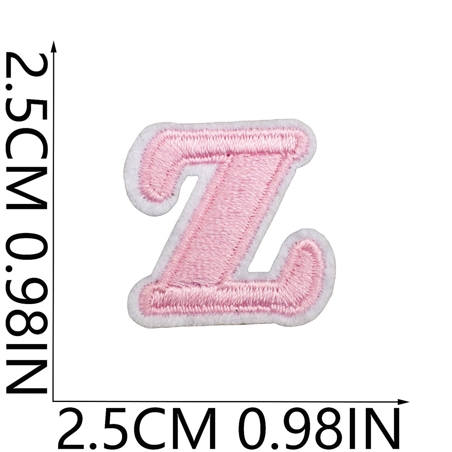 Pink Mini Embroidered Letter Patches A-Z | Iron-On Alphabet
