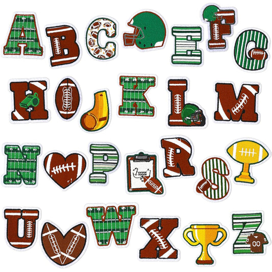 Soccer Series Embroidered Letter Patches A-Z | Iron-On Alphabet