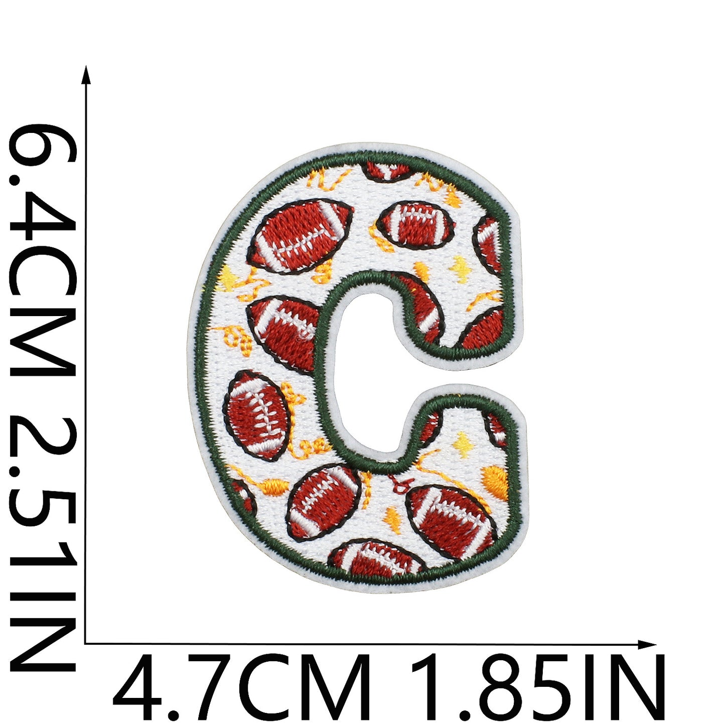 Soccer Series Embroidered Letter Patches A-Z | Iron-On Alphabet