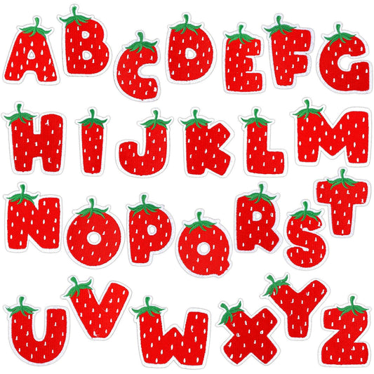 Cherry Series  Embroidered Letter Patches A-Z | Iron-On Alphabet
