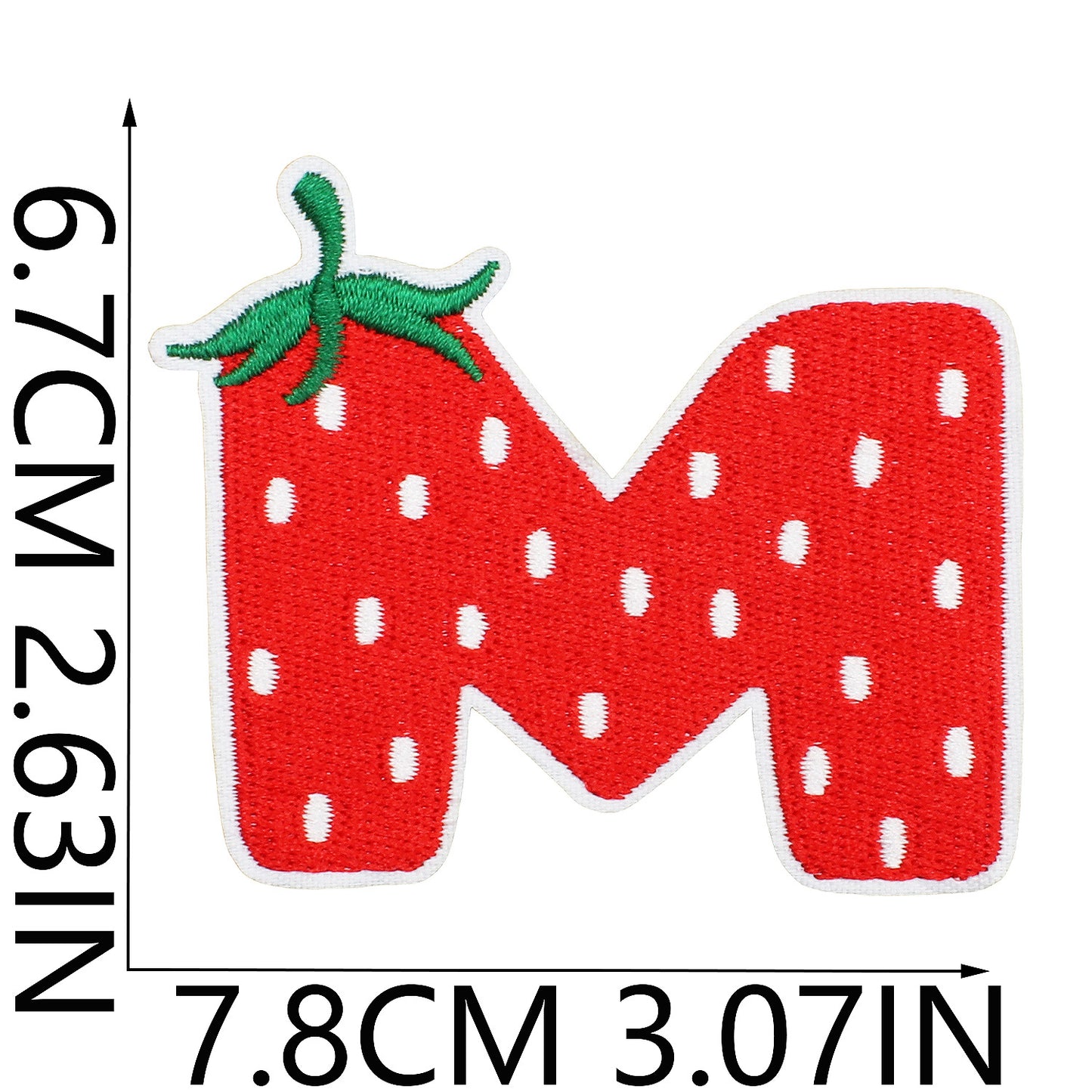 Cherry Series  Embroidered Letter Patches A-Z | Iron-On Alphabet