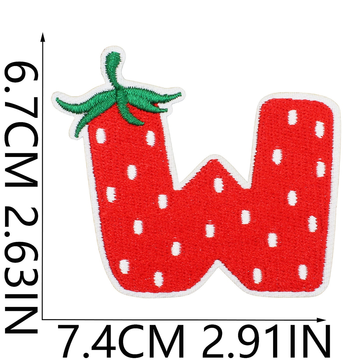 Cherry Series  Embroidered Letter Patches A-Z | Iron-On Alphabet