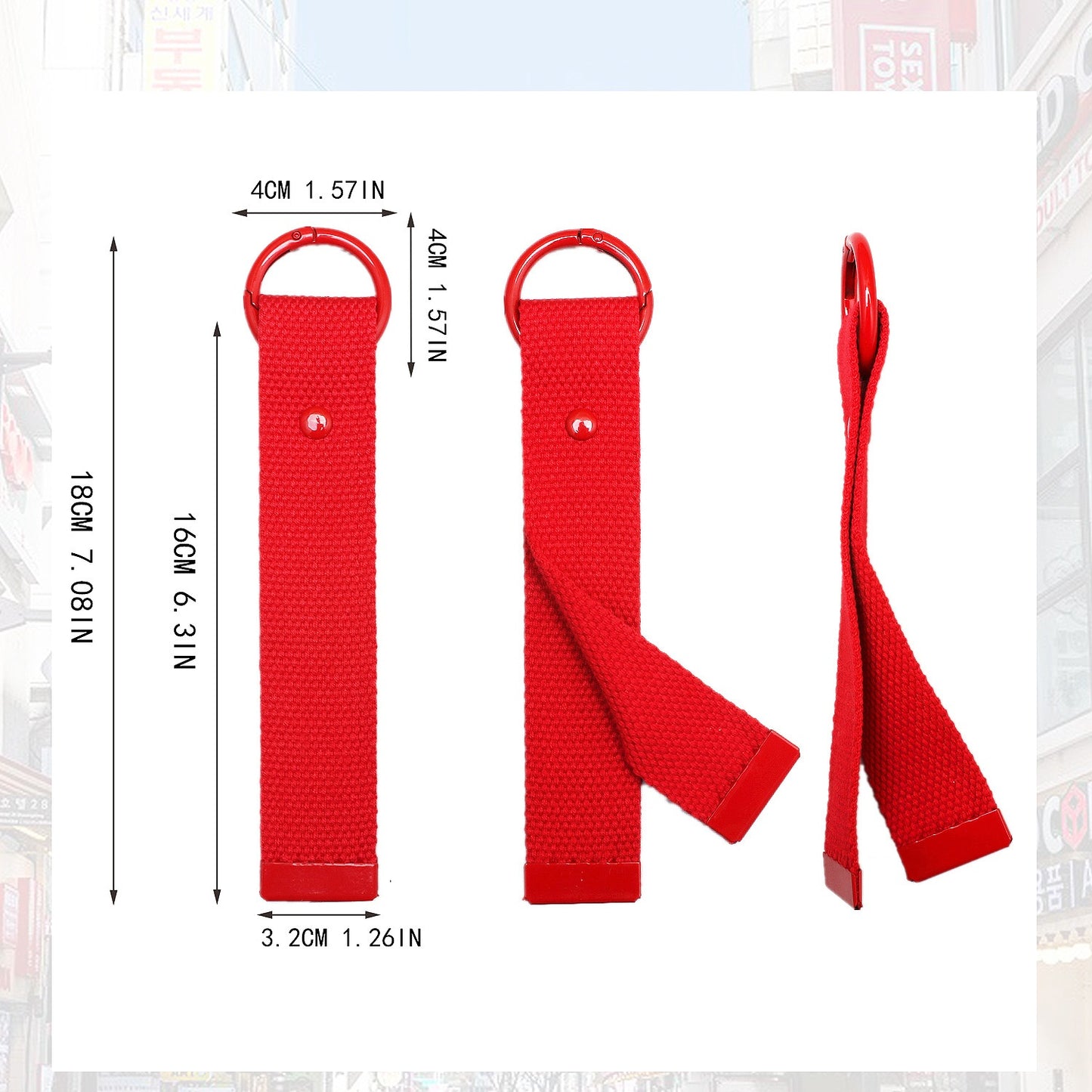 Color Pop Canvas Loop Keychain – 18cm Long Wrist Strap for Bags & Keys