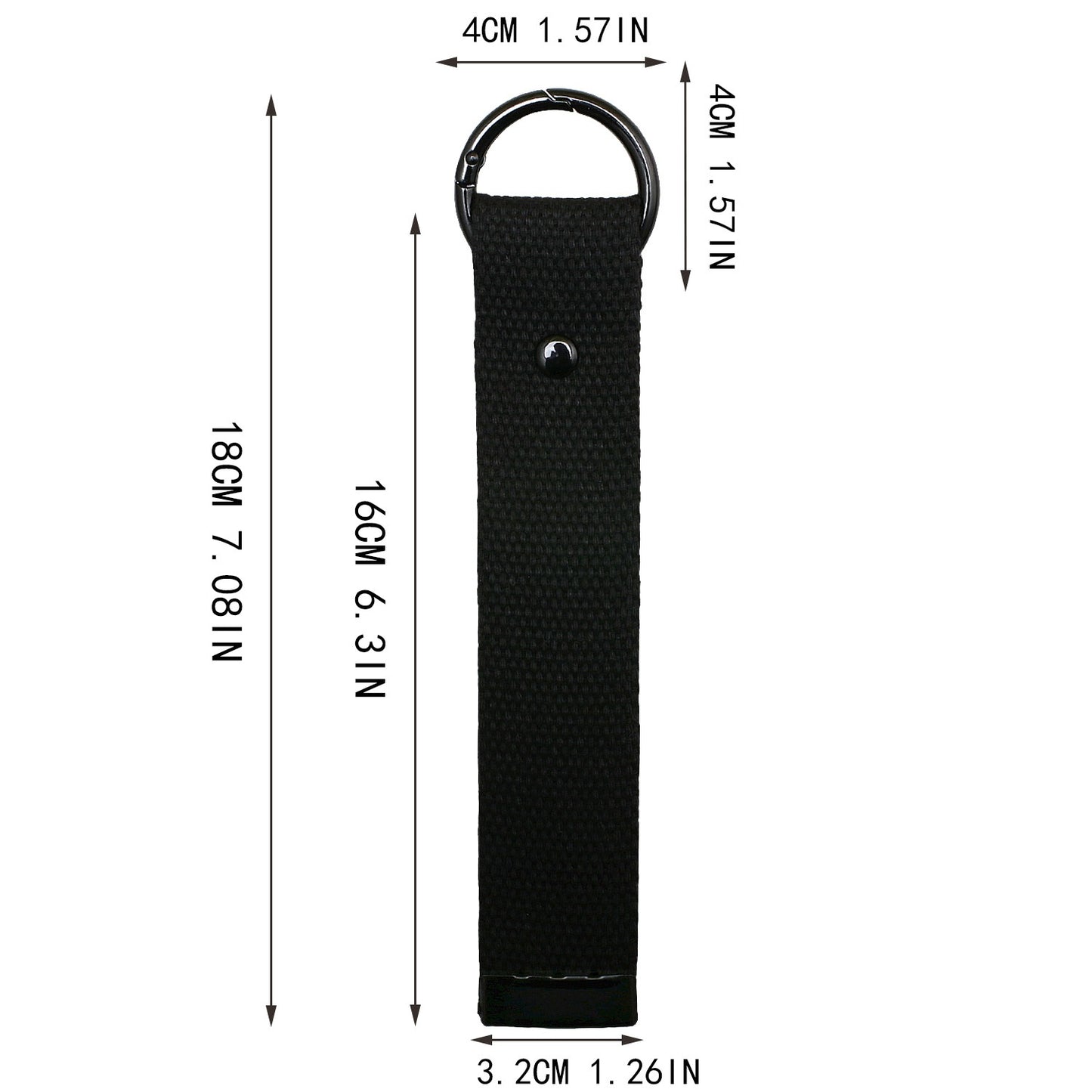 Color Pop Canvas Loop Keychain – 18cm Long Wrist Strap for Bags & Keys