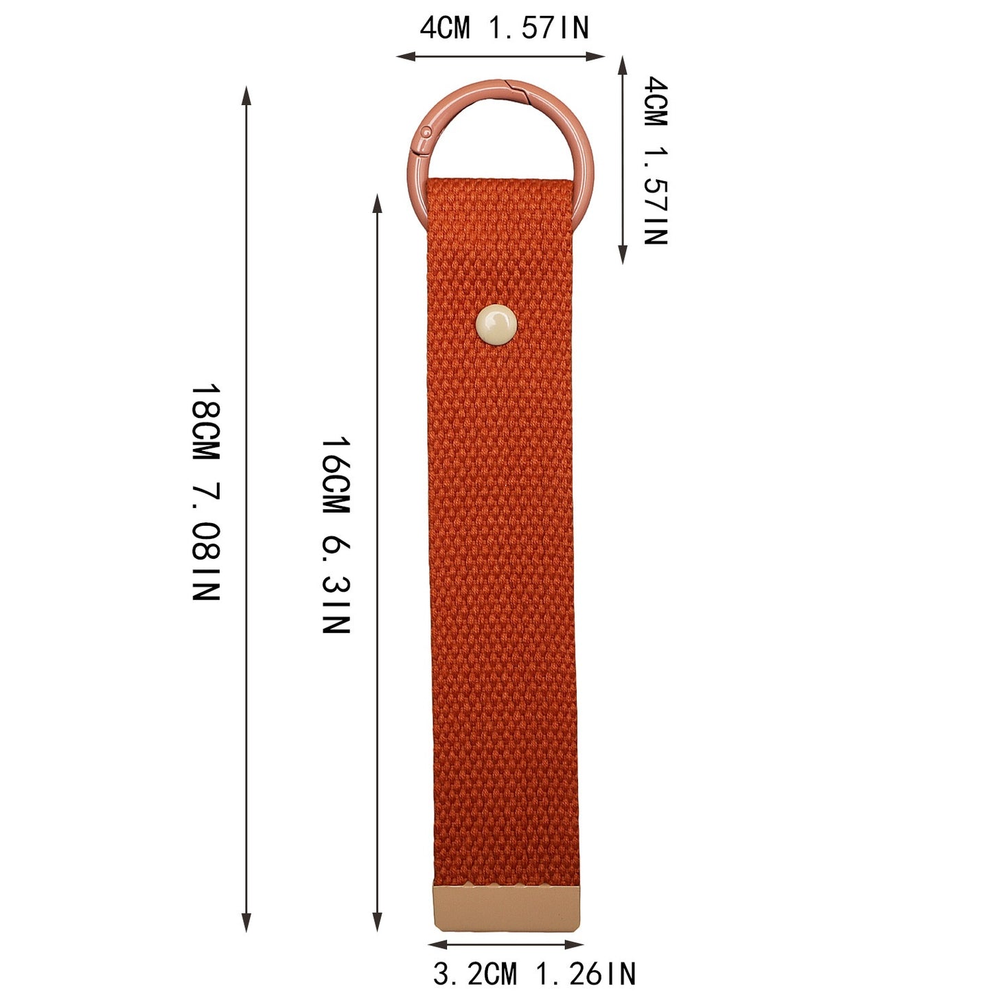 Color Pop Canvas Loop Keychain – 18cm Long Wrist Strap for Bags & Keys