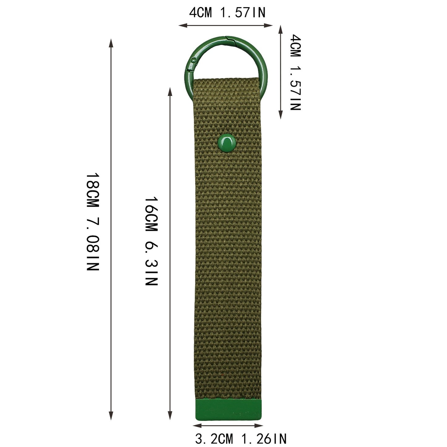 Color Pop Canvas Loop Keychain – 18cm Long Wrist Strap for Bags & Keys