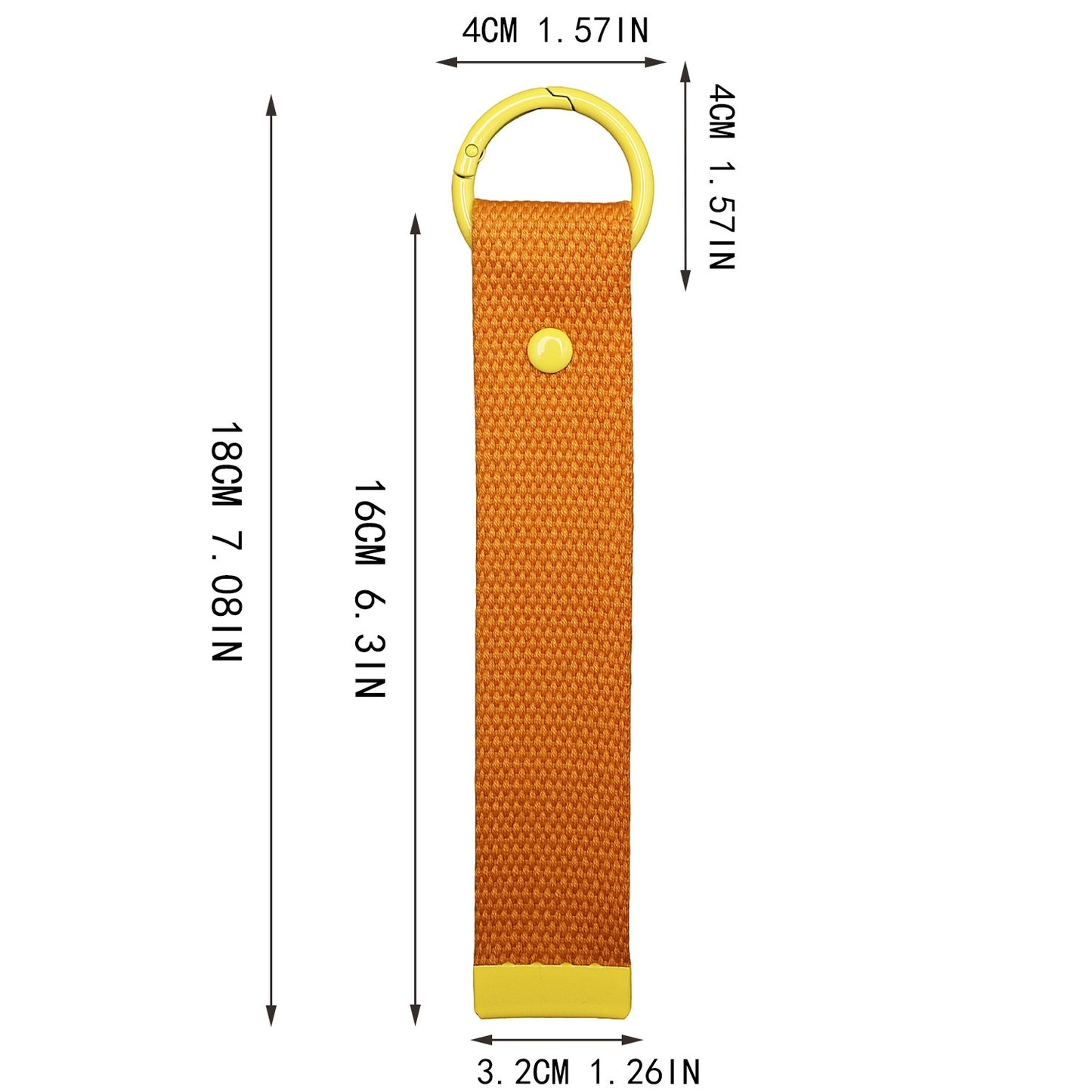 Color Pop Canvas Loop Keychain – 18cm Long Wrist Strap for Bags & Keys