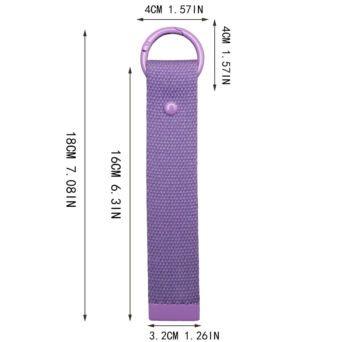 Color Pop Canvas Loop Keychain – 18cm Long Wrist Strap for Bags & Keys