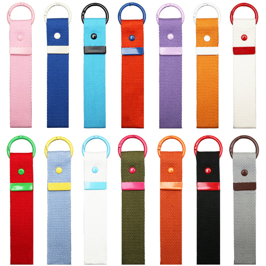 Canvas Keychain Strap with Contrast Metal Ring – Color Mix DIY Bag & Key Holder