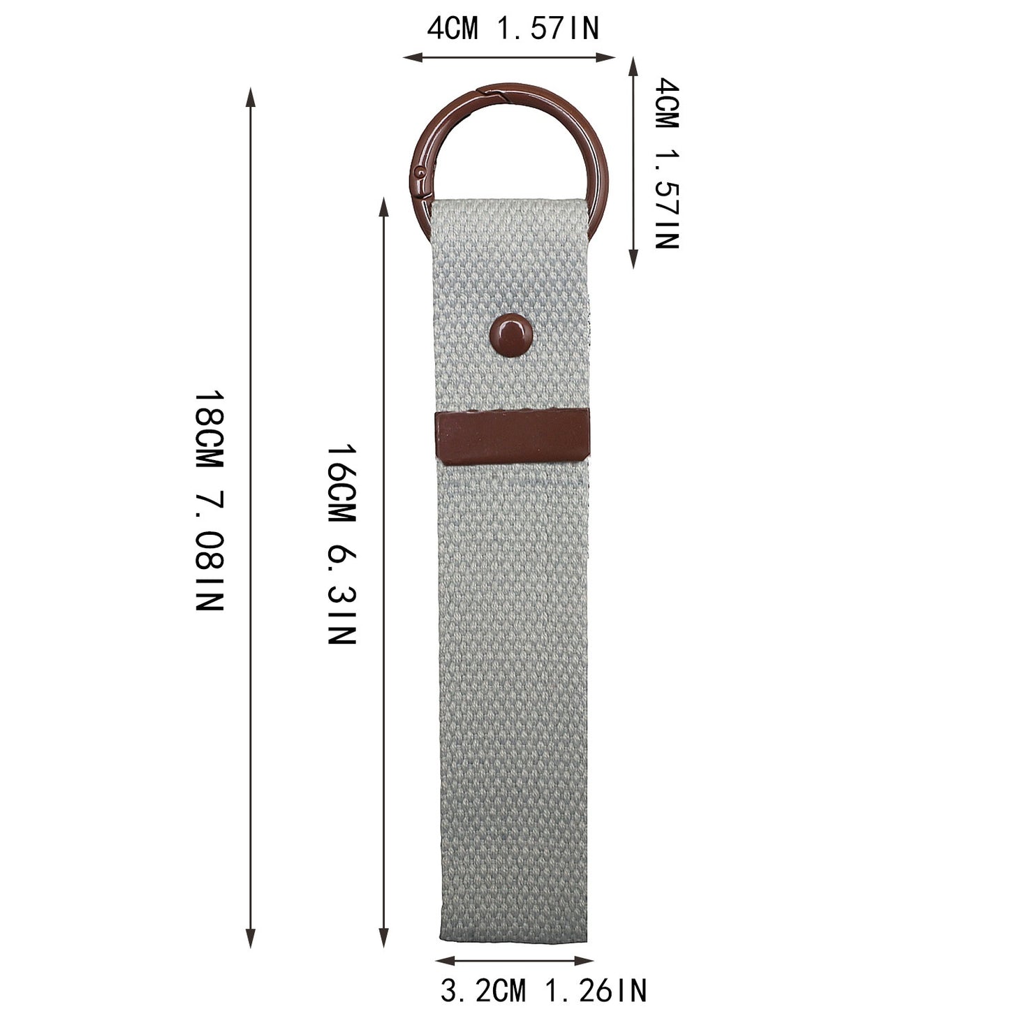 Canvas Keychain Strap with Contrast Metal Ring – Color Mix DIY Bag & Key Holder
