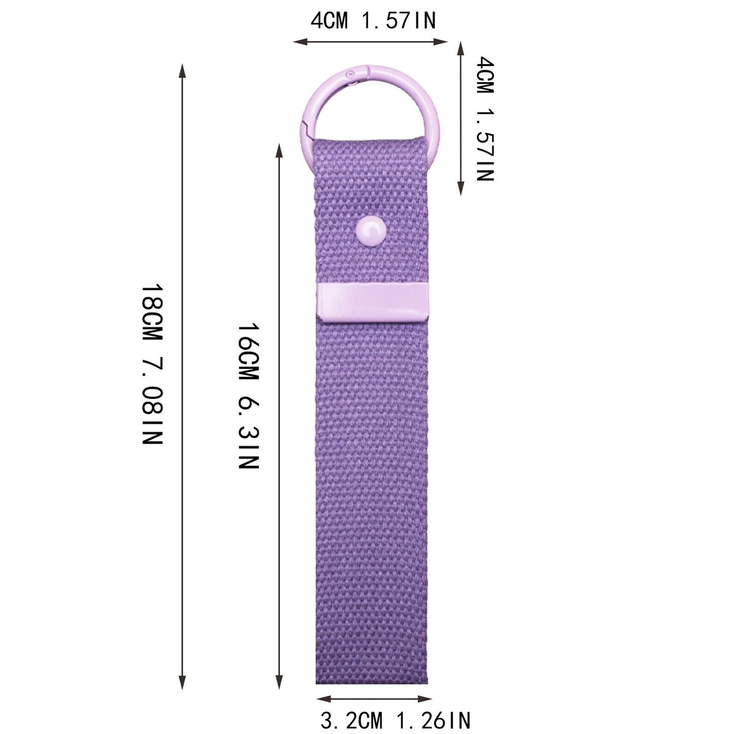 Canvas Keychain Strap with Contrast Metal Ring – Color Mix DIY Bag & Key Holder