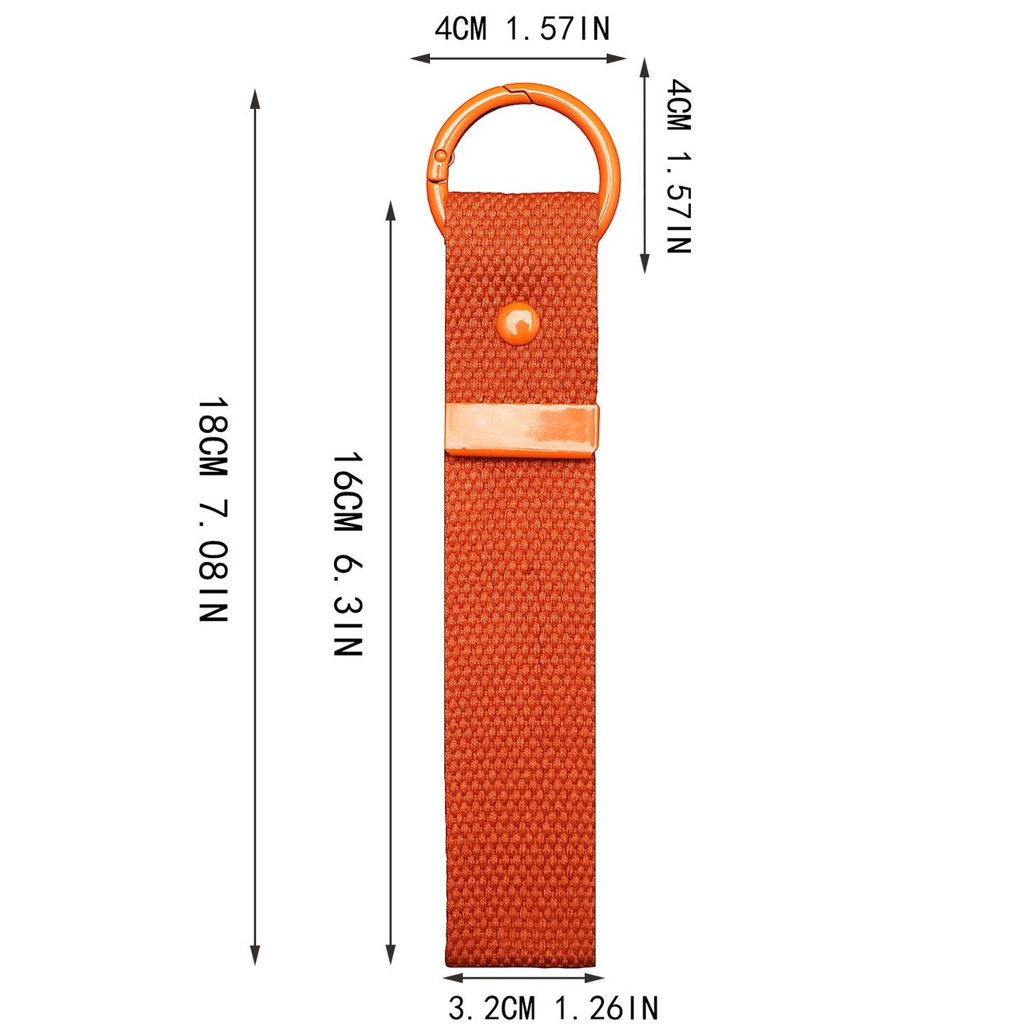 Canvas Keychain Strap with Contrast Metal Ring – Color Mix DIY Bag & Key Holder