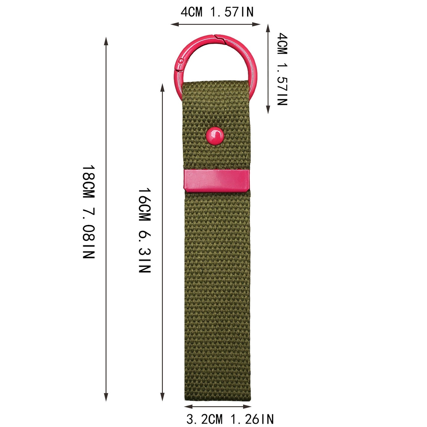 Canvas Keychain Strap with Contrast Metal Ring – Color Mix DIY Bag & Key Holder