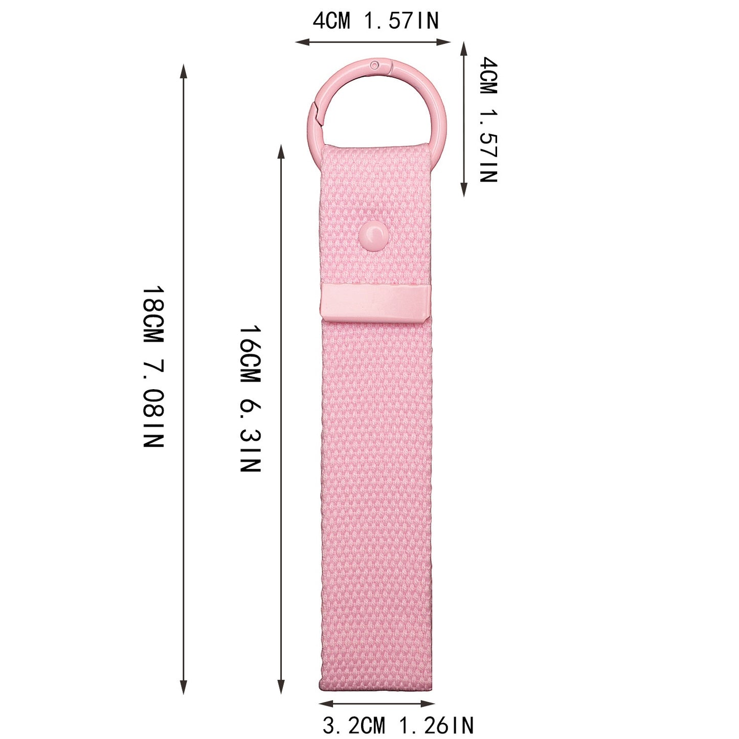 Canvas Keychain Strap with Contrast Metal Ring – Color Mix DIY Bag & Key Holder