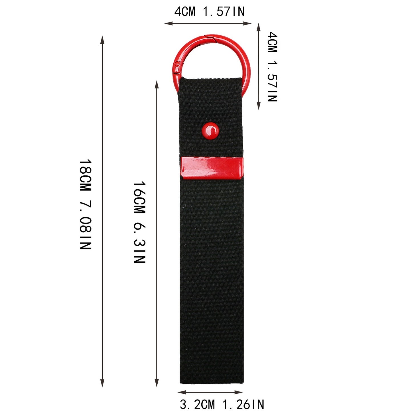 Canvas Keychain Strap with Contrast Metal Ring – Color Mix DIY Bag & Key Holder