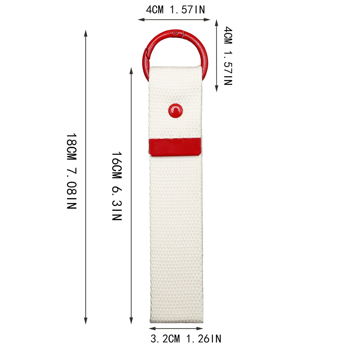Canvas Keychain Strap with Contrast Metal Ring – Color Mix DIY Bag & Key Holder