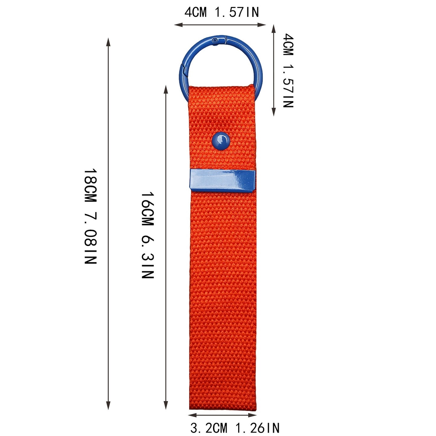 Canvas Keychain Strap with Contrast Metal Ring – Color Mix DIY Bag & Key Holder