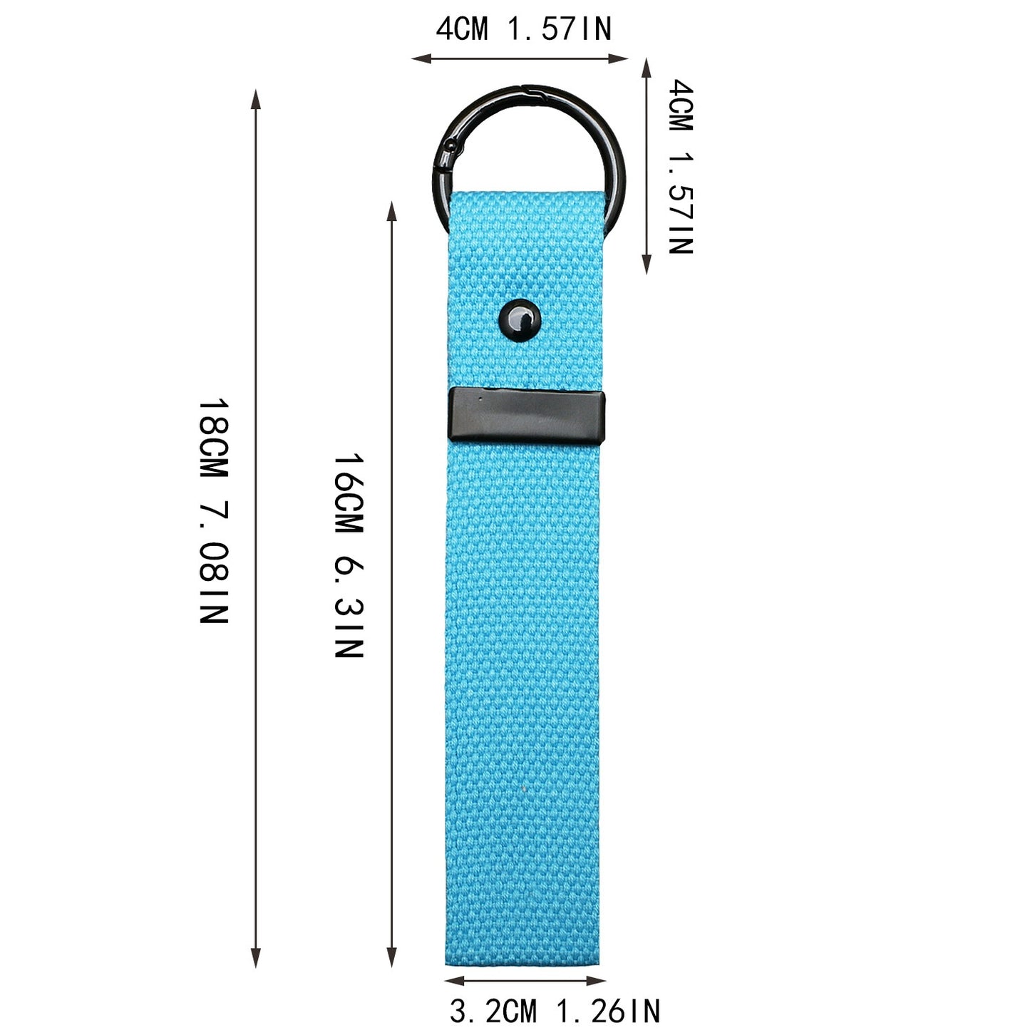 Canvas Keychain Strap with Contrast Metal Ring – Color Mix DIY Bag & Key Holder
