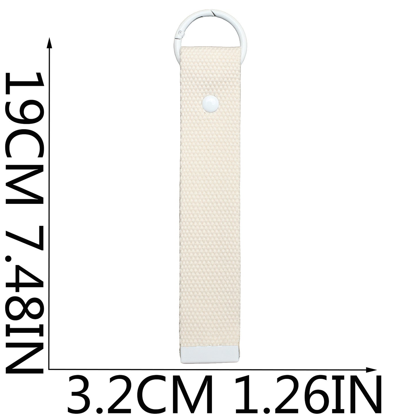 Canvas Keychain Strap – Two Sizes, Ivory & Pure White Options