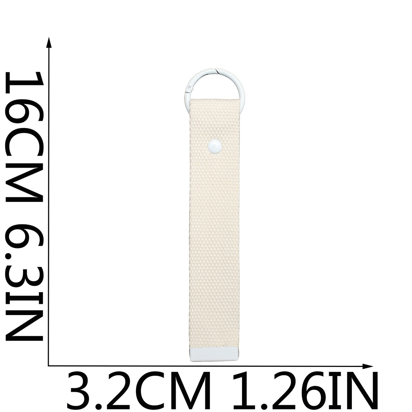 Canvas Keychain Strap – Two Sizes, Ivory & Pure White Options