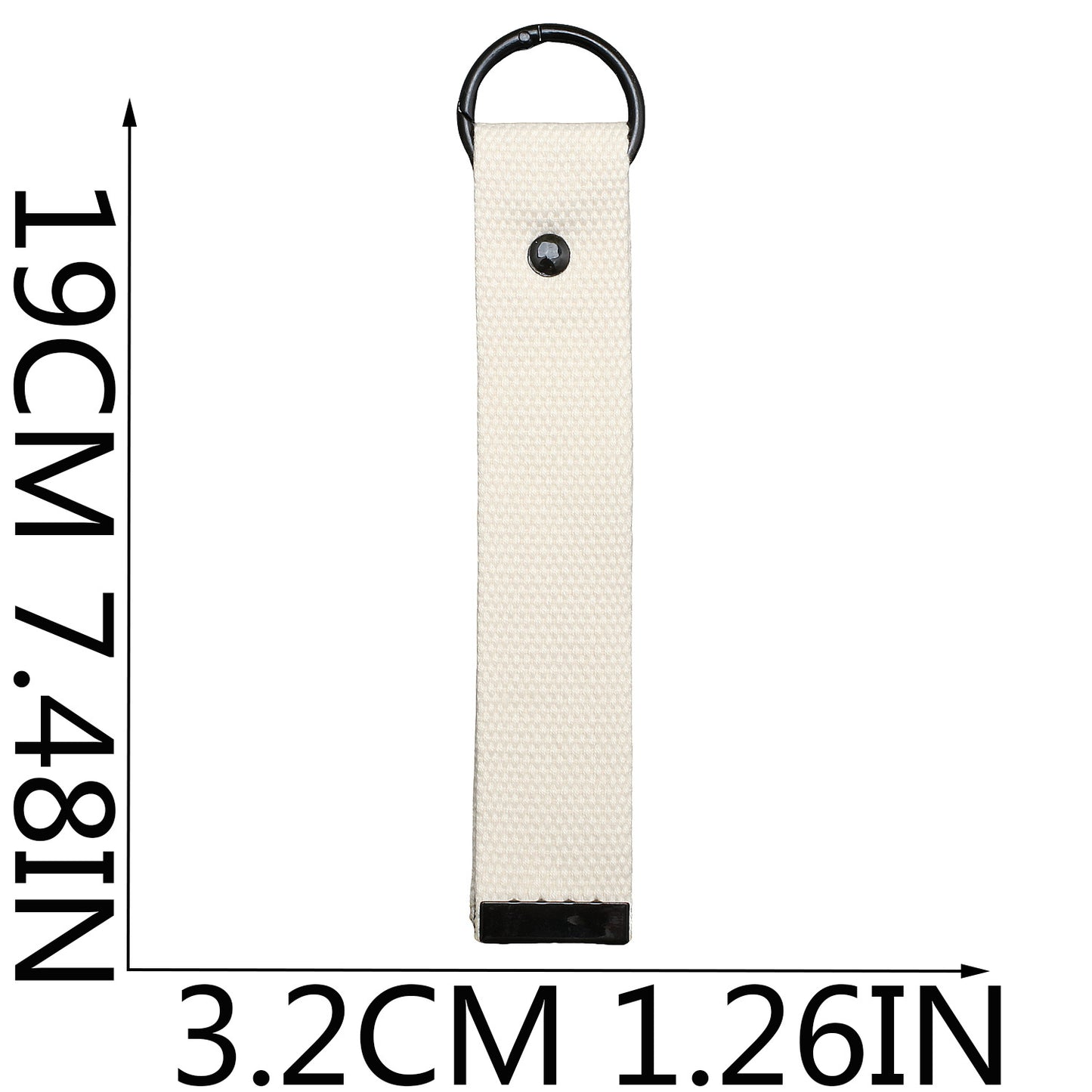 Canvas Keychain Strap – Two Sizes, Ivory & Pure White Options